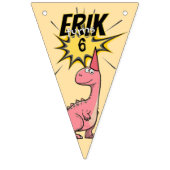 Niedlicher Cartoon Dinosaur Geburtstag Wimpelkette (Zweite Fahne)