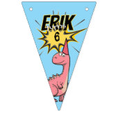 Niedlicher Cartoon Dinosaur Geburtstag Wimpelkette (Erste Fahne)