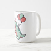 Niedlicher Cartoon Dinosaur Geburtstagsdesign Kaffeetasse (VorderseiteRechts)