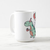 Niedlicher Cartoon Dinosaur Geburtstagsdesign Kaffeetasse (Vorderseite Links)