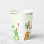 Niedlicher Cartoon Dinosaur Geburtstagsparty Pappbecher (Links)