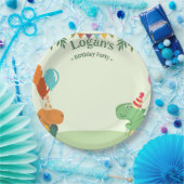 Niedlicher Cartoon Dinosaur Geburtstagsparty Pappteller (Party)