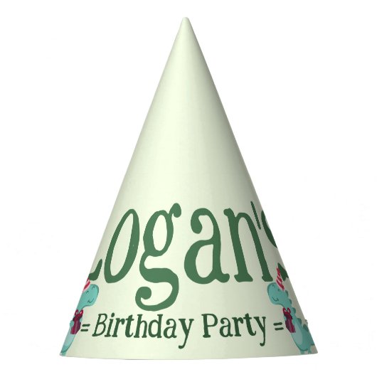 Niedlicher Cartoon Dinosaur Geburtstagsparty Partyhütchen (Vorderseite)