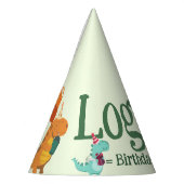 Niedlicher Cartoon Dinosaur Geburtstagsparty Partyhütchen (Links)