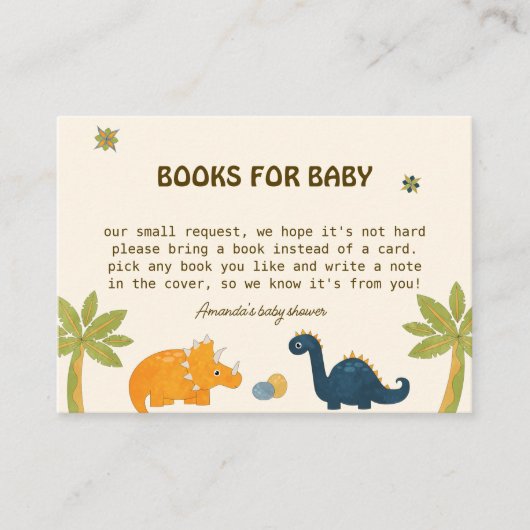 Niedlicher Cartoon Dinosaur Kinderduschbücher für Begleitkarte (Vorderseite)