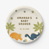 Niedlicher Cartoon Dinosaur Kinderdusche Pappteller (Vorderseite)