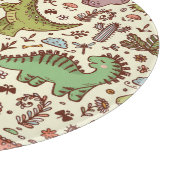 Niedlicher Cartoon Dinosaur Vintages Muster Schneidebrett (Ecke)