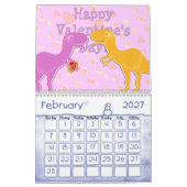 Niedlicher Cartoon-Dinosaurier-Kalender für Kinder Kalender (Feb 2027)