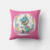 Niedlicher Cartoon Dinosaurier Kissen mit Rainbow  (Rückseite)