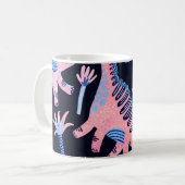Niedlicher Cartoon Dinosaurier-Muster. Kaffeetasse (Vorderseite Links)