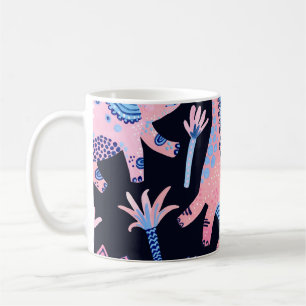 Niedlicher Cartoon Dinosaurier-Muster. Kaffeetasse