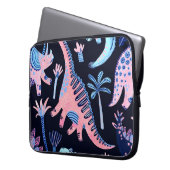 Niedlicher Cartoon Dinosaurier-Muster. Laptopschutzhülle (Vorderseite Links)