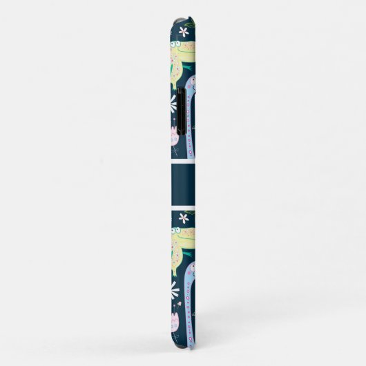 Niedlicher Cartoon Dinosaurier Muster Name Dunkelb Case-Mate iPhone Hülle (Hinten/Rechts)