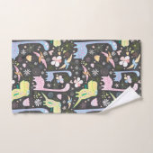 Niedlicher Cartoon Dinosaurier Muster Name Dunkelg Badhandtuch Set (Handtuch)