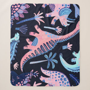 Niedlicher Cartoon Dinosaurier-Muster. Sherpadecke