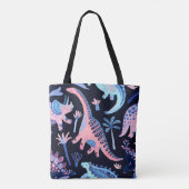 Niedlicher Cartoon Dinosaurier-Muster. Tasche (Rückseite)