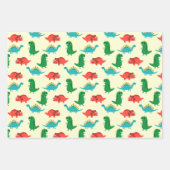 Niedlicher Cartoon Dinosaurier Pack Packpapier Geschenkpapier Set (Vorderseite)
