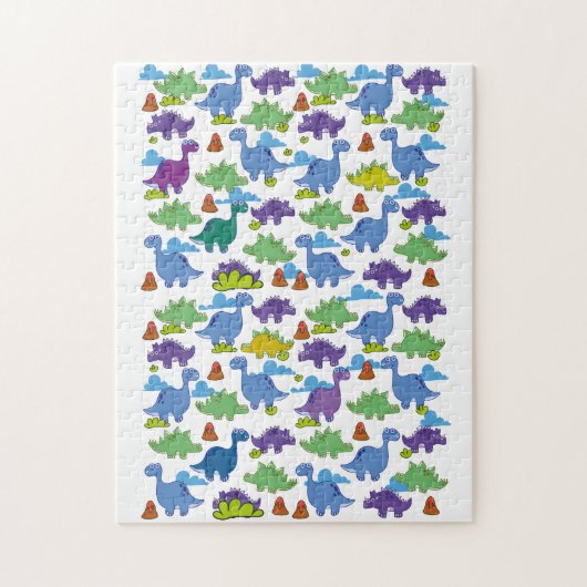 Niedlicher Cartoon Dinosaurier Puzzle (Vertikal)