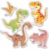 Niedlicher Cartoon Dinosaurier Sticker Set (Vorderseite)