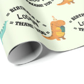 Niedlicher Cartoon Dinosaurs Dino-Mite Geburtstag Geschenkpapier (Rolleneckpunkt)