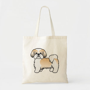 Niedlicher Cartoon Dog aus Gold und Weiß-Shih Tzu Tragetasche
