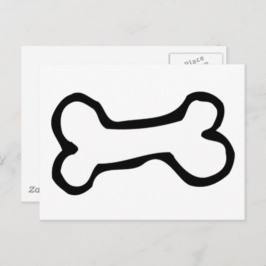 Niedlicher Cartoon Dog Bone Postkarte (Vorne/Hinten)