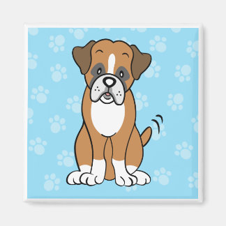 Niedlicher Cartoon Dog Boxer Square Magnet