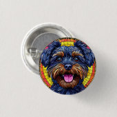 Niedlicher Cartoon Dog Button (Vorne & Hinten)