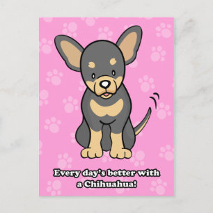 Niedlicher Cartoon Dog Chihuahua Postcard Postkarte