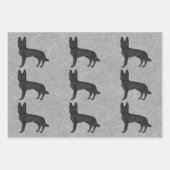 Niedlicher Cartoon Dog Design des Schwarzen Deutsc Geschenkpapier Set (Vorderseite 3)