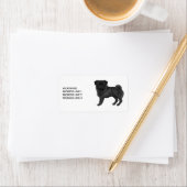 Niedlicher Cartoon-Dog-Design mit  Mops Adressaufkleber (Insitu)