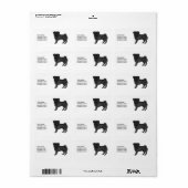 Niedlicher Cartoon-Dog-Design mit  Mops Adressaufkleber (Vorne)