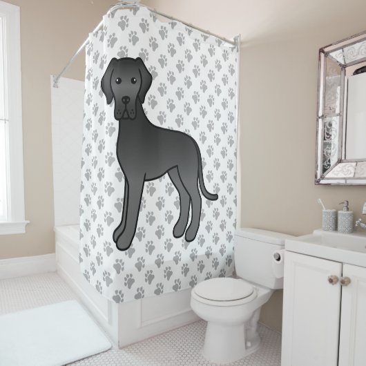 Niedlicher Cartoon Dog Duschvorhang (Beispiel)