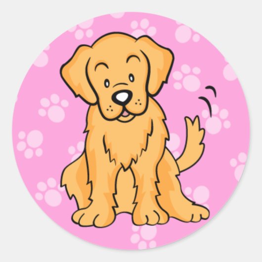 Niedlicher Cartoon Dog Golden Retriever Sticker (Vorderseite)