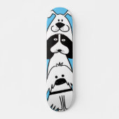 Niedlicher Cartoon Dog Minimalistische Pet Design Skateboard (Vorne)