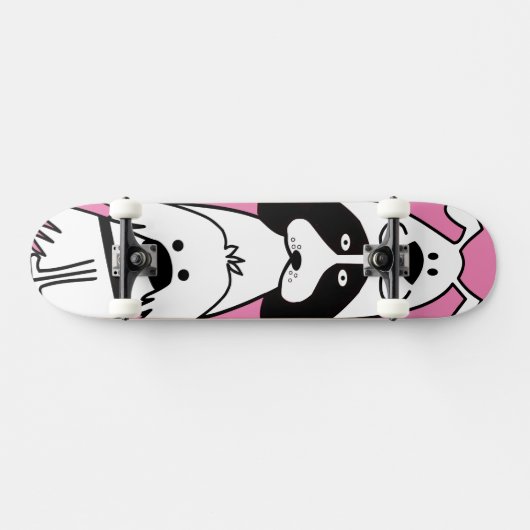 Niedlicher Cartoon Dog Minimalistische Pet Design Skateboard (Horizontal)