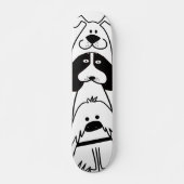 Niedlicher Cartoon Dog Minimalistische Pet Design Skateboard (Vorne)