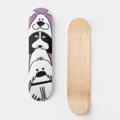 Niedlicher Cartoon Dog Minimalistische Pet Design Skateboard (Vorderseite)