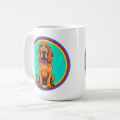 Niedlicher Cartoon Dog mit Collar Kaffeetasse (Vorderseite Links)