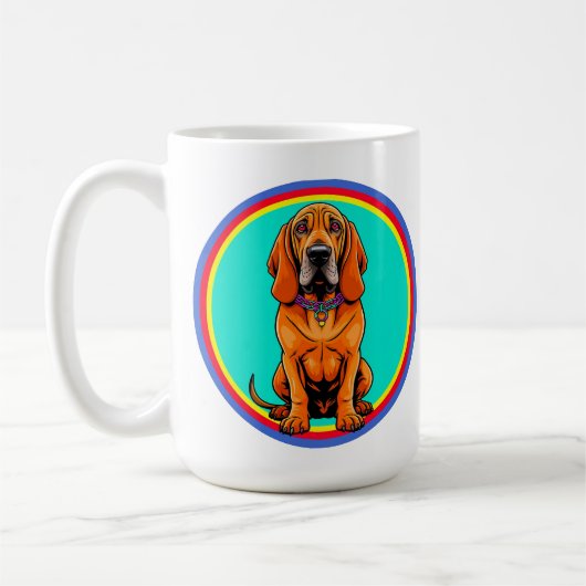 Niedlicher Cartoon Dog mit Collar Kaffeetasse (Links)