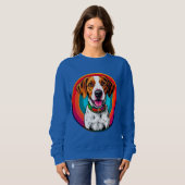 Niedlicher Cartoon Dog mit Collar Sweatshirt (Vorne ganz)