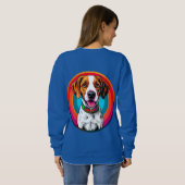 Niedlicher Cartoon Dog mit Collar Sweatshirt (Schwarz voll)