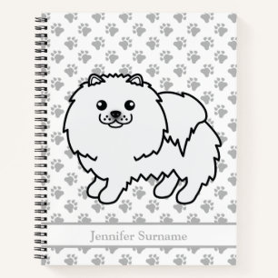 Niedlicher Cartoon-Dog mit Spitz und benutzerdefi Notizblock