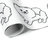 Niedlicher Cartoon-Dog-Muster des weißen Spitzes Geschenkpapier (Rolleneckpunkt)