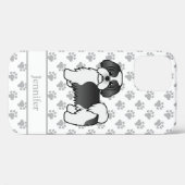 Niedlicher Cartoon Dog & Name Case-Mate iPhone Hülle (Rückseite (Horizontal))