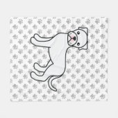 Niedlicher Cartoon Dog & Paws Fleecedecke (Vorderseite (Horizontal))