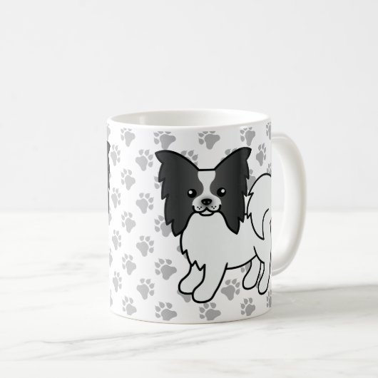 Niedlicher Cartoon Dog & Paws Kaffeetasse (VorderseiteRechts)