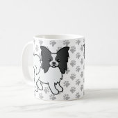 Niedlicher Cartoon Dog & Paws Kaffeetasse (Vorderseite Links)