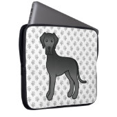 Niedlicher Cartoon Dog & Paws Laptopschutzhülle (Vorne Rechts)