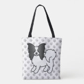Niedlicher Cartoon Dog & Paws Tasche (Rückseite)
